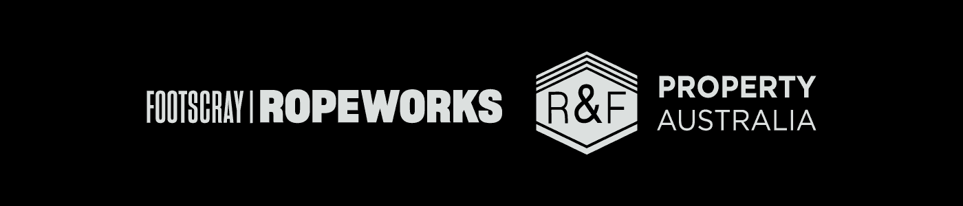 Developer logos: Footscray Ropeworks and R&F Property Australia