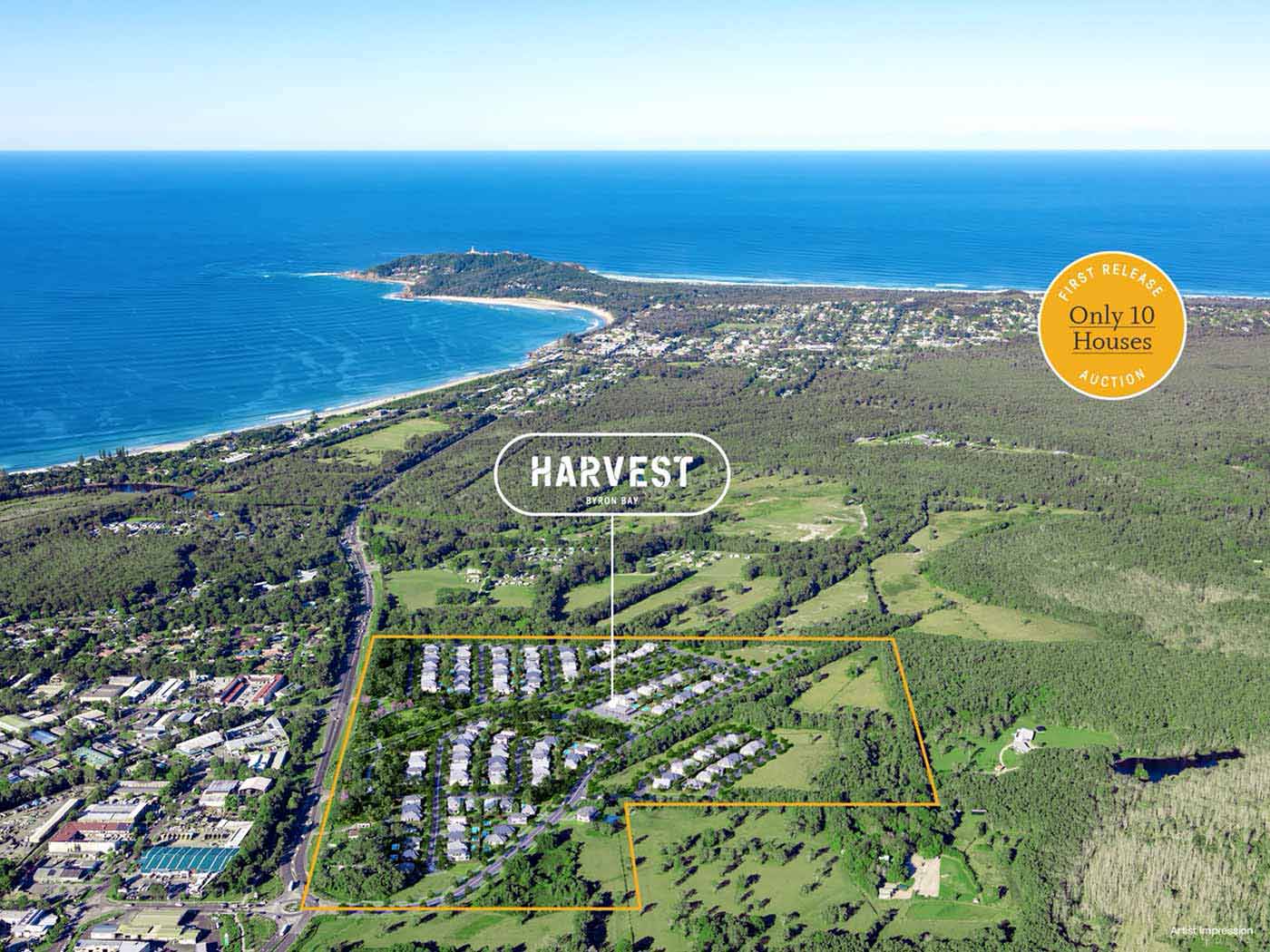 Image: Harvest Byron Bay aerial subdivision